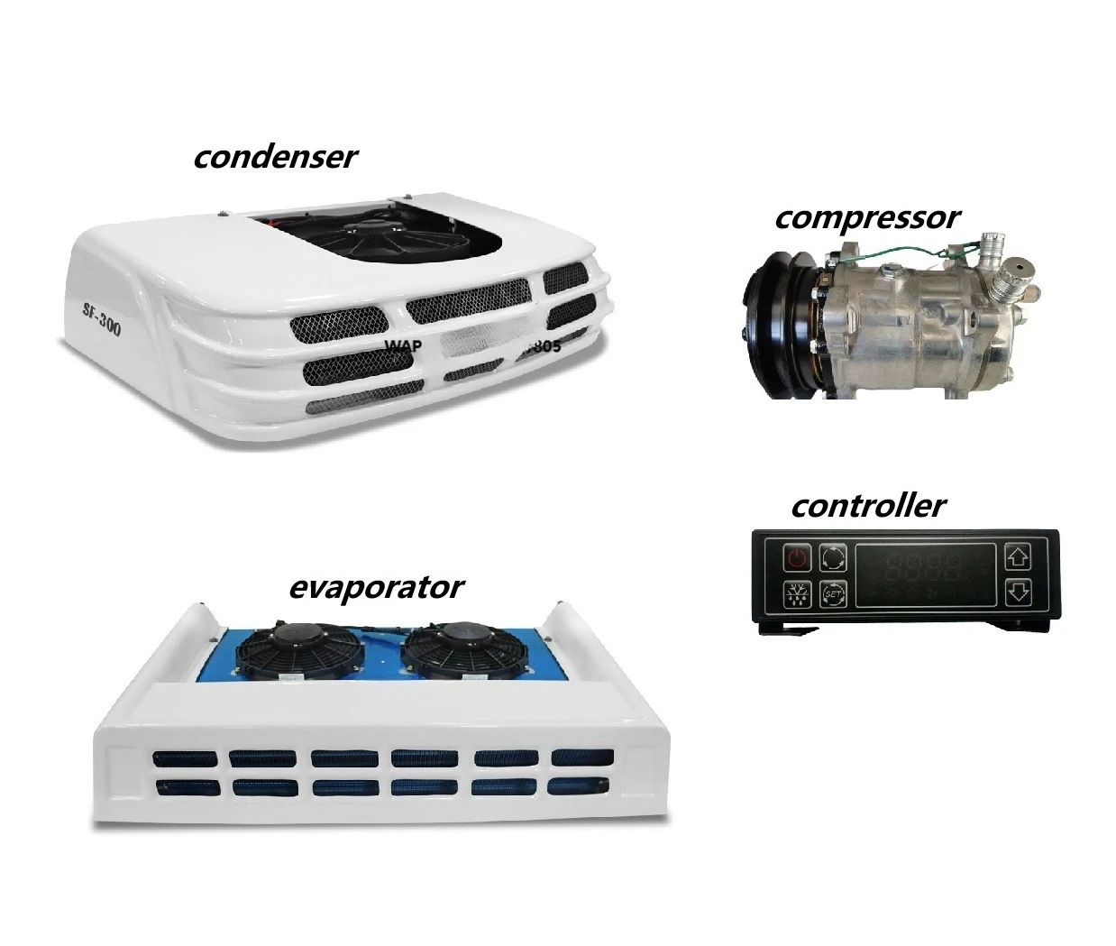 Electric 12v 24v Compressor Unit Rooftop Parking Cooler Sleeper Truck Cab AC Units for Scania MB Actros