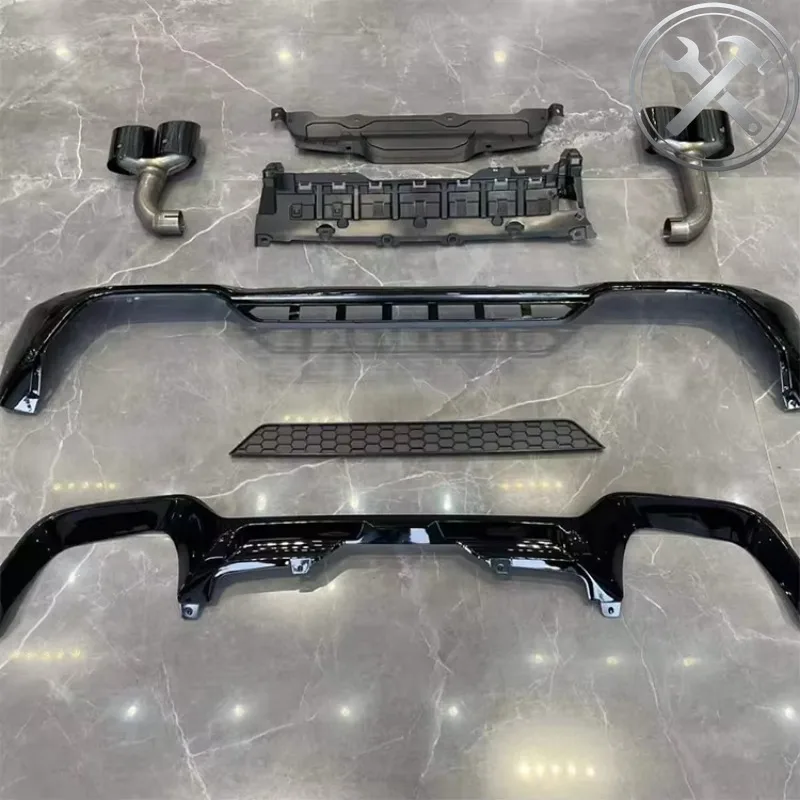 

Gloss Black X3M Style Rear Lip Rear Diffuser Quad Exhaust Tail Pipe Exterior Aero Parts For X3 G01 LCI 2022-2024