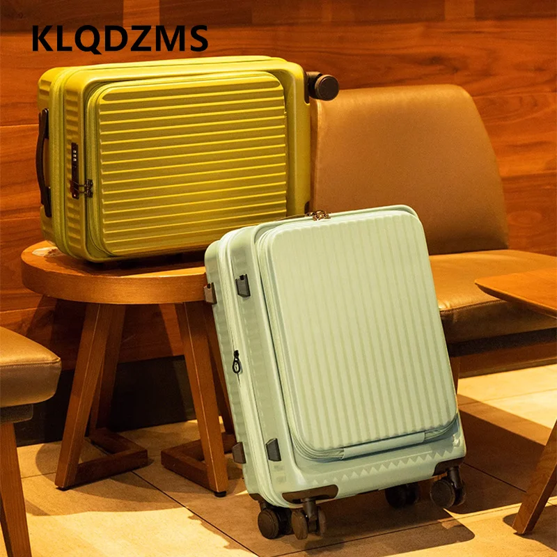 

KLQDZMS 20 "24" 26 дюймов Чемодан для ноутбука ABS + ПК Посадный чемодан Мужской чемодан на колесиках с передним отверстием Женский дорожный чемодан для ручной клади