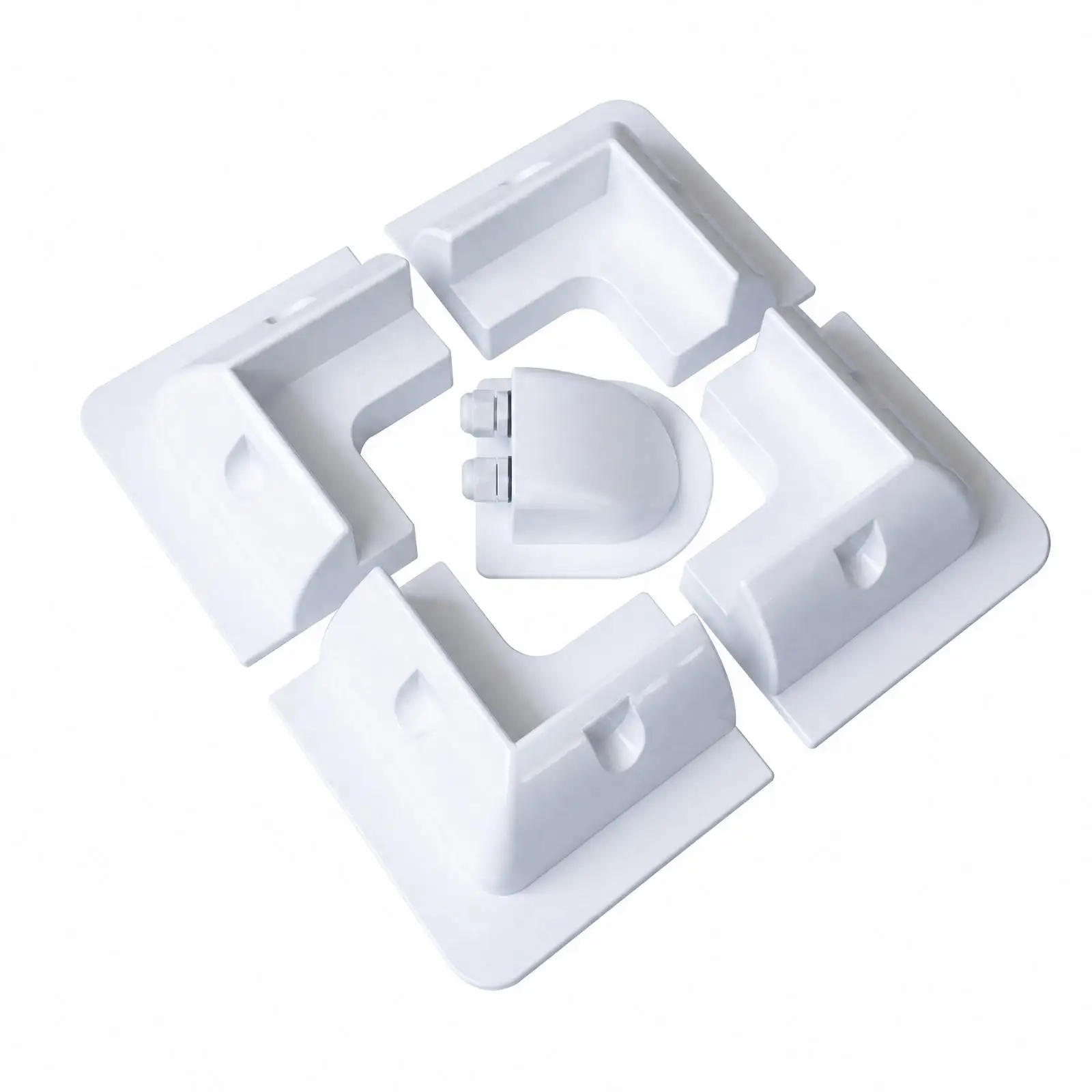 4 Pieces Solar Panel Mounting Bracket with Junction Box Easy Install ABS Solar Panel Corner Bracket Universal Weatherproof