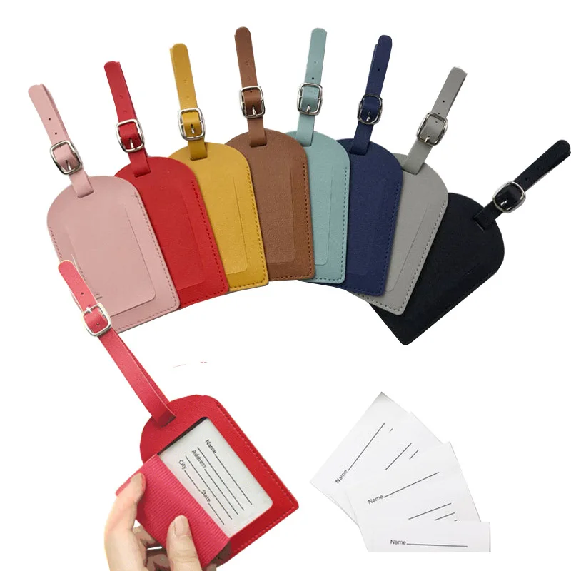 

1PCS PU Leather Women Men Airplane Boarding Pass Luggage Bags Case Tags Fashion Travel Suitcase Name Tags Label Accessories