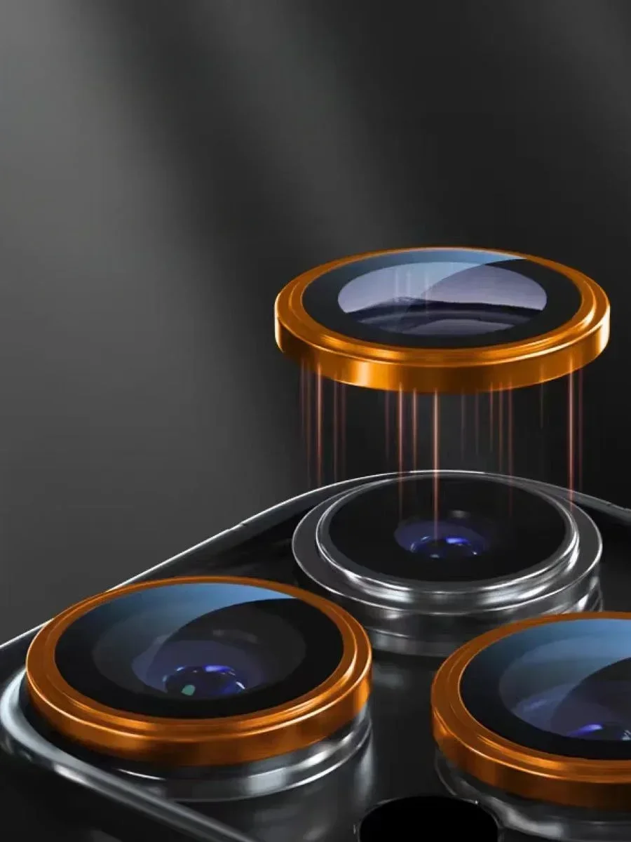 

Оранжевая металлическая стеклянная защита объектива камеры для IPhone 15 16 Pro Max Plus 15Pro 16 Pro, женская кольцевая крышка объектива