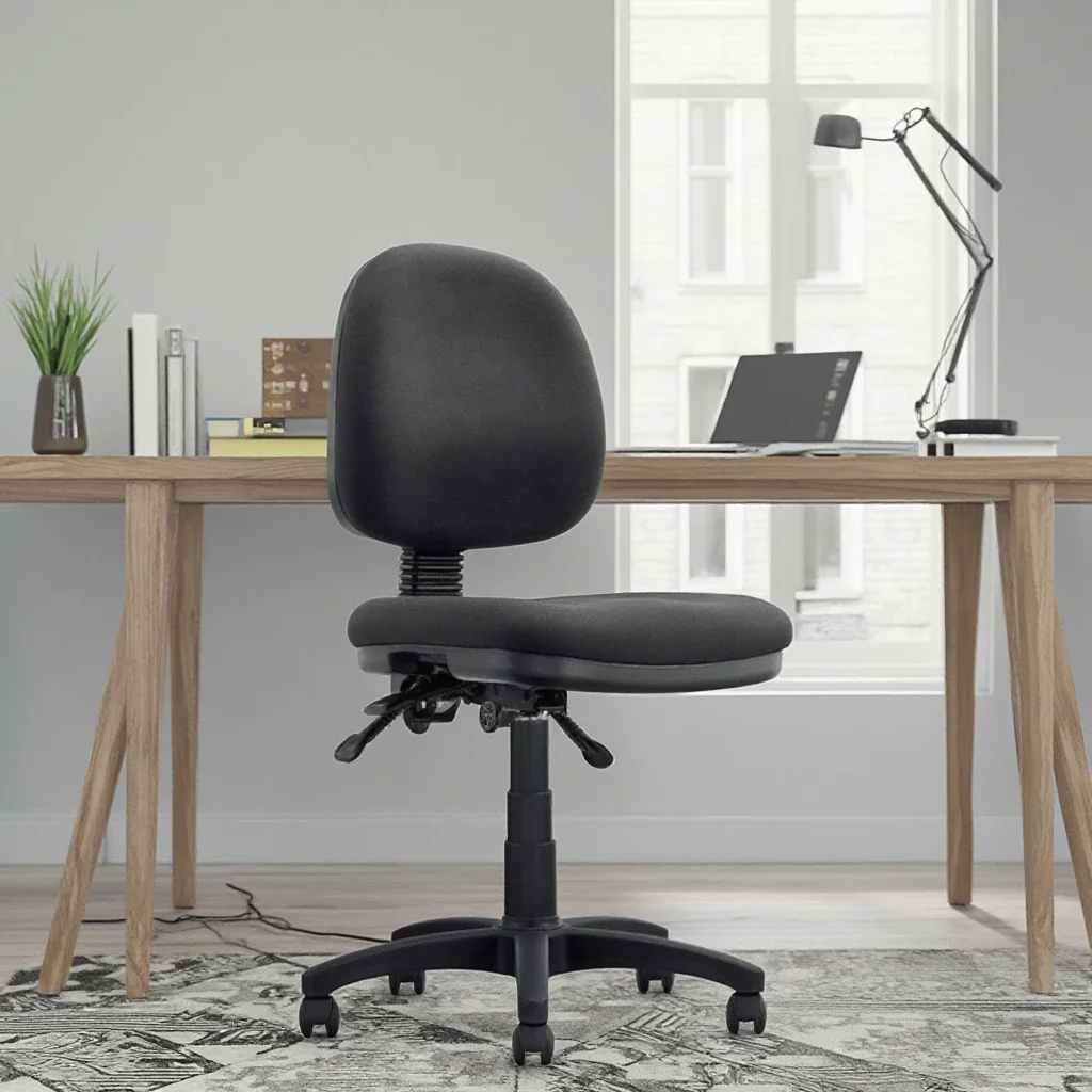 Office chair work task chair without arms fabric swivel typing computer office desk midback staff task chair