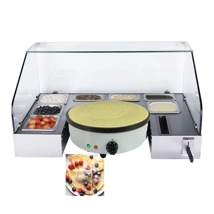 

New Arrival Other Snack Machine Electric Crepe Maker Machine Stainless Steel Commercial Crepe Machine Crepe Serving Station