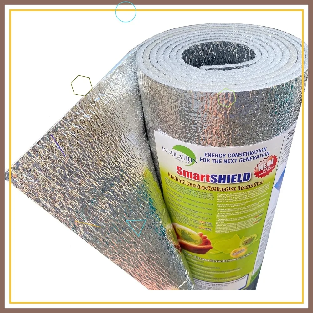 

3mm Reflective Insulation Roll, 24in x 50ft Foam Core Radiant Barrier for Thermal Shield