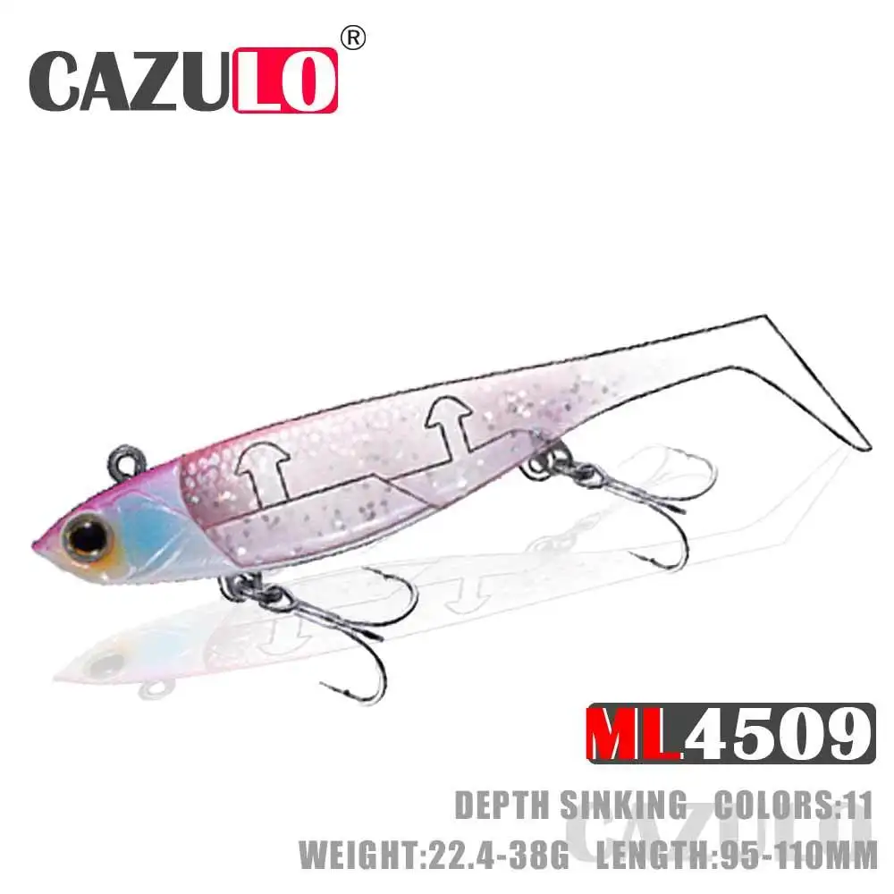 Fishing Leurre Souple Artificial Silicone Accessories 95mm/22.4g 110mm/38g Fishing Lure Soft Lure Jig Bait Pesca Accesorios Mar