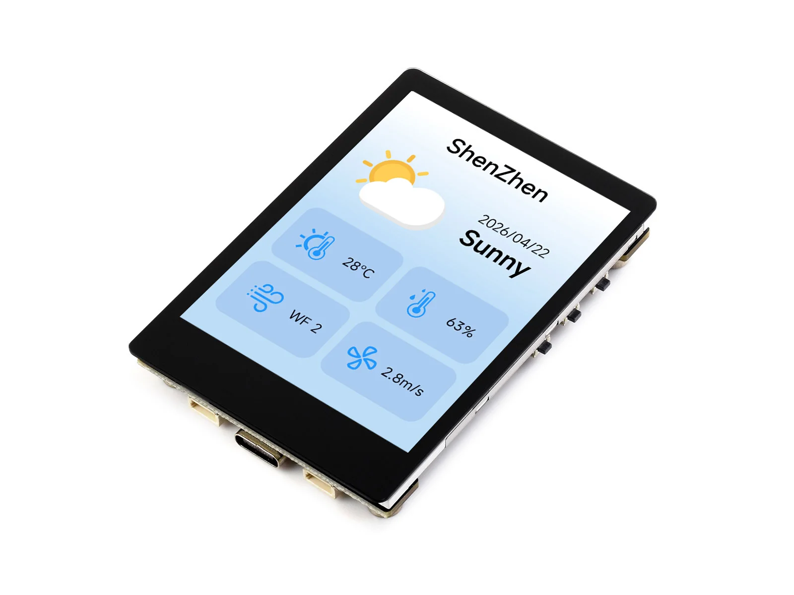 Waveshare ESP32-C5 2.8inch IPS Capacitive Touch Display Integrates SPI Interface Display, 240 × 320 Resolution, Multiple Periphe