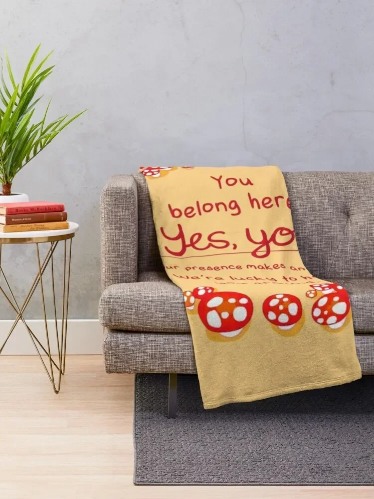 You Belong Here Mushroom Fairy Ring Throw Blanket Sofas Large Decorative Sofas Custom Blankets