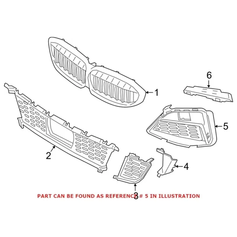 

Front Bumper Fog Light Grille Cover For BMW 3 Series G20 G21 G28 2019-2022 51118069371 51118069372