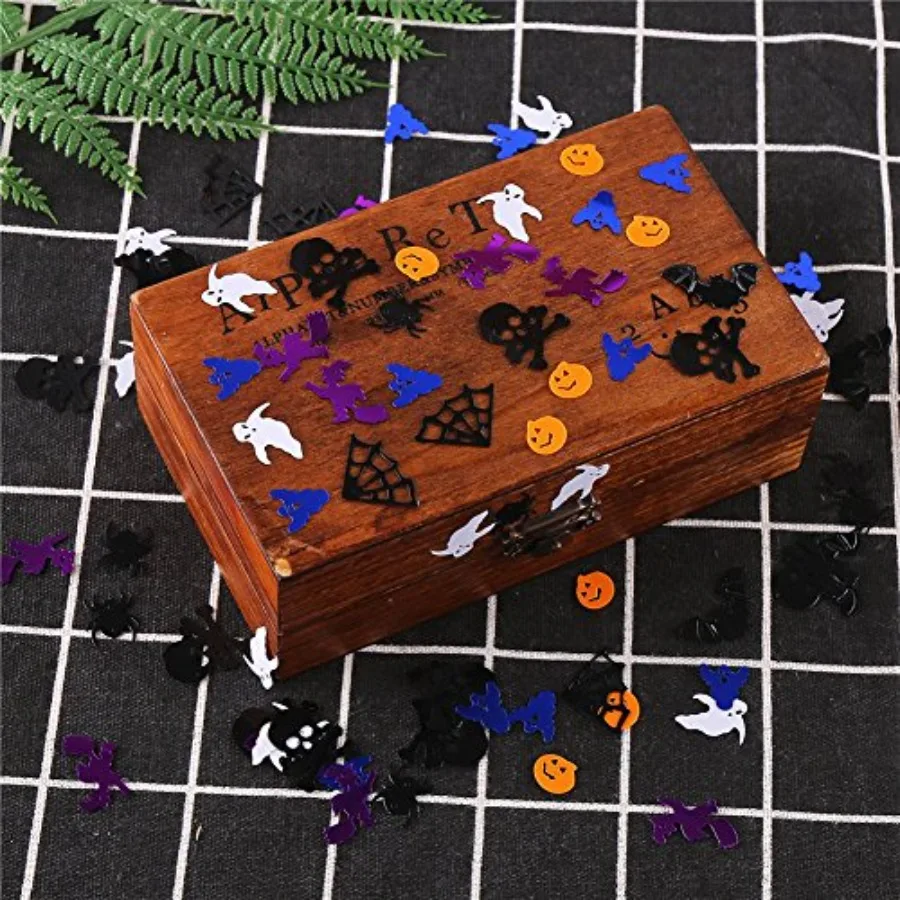 DIYASY 5000個 ハロウィンコンフェッティ グリッターコンフェッティ スプリンクル コウモリ クモ カボチャ テーブルデコレーション ハロウィンテーブルデコレーション用