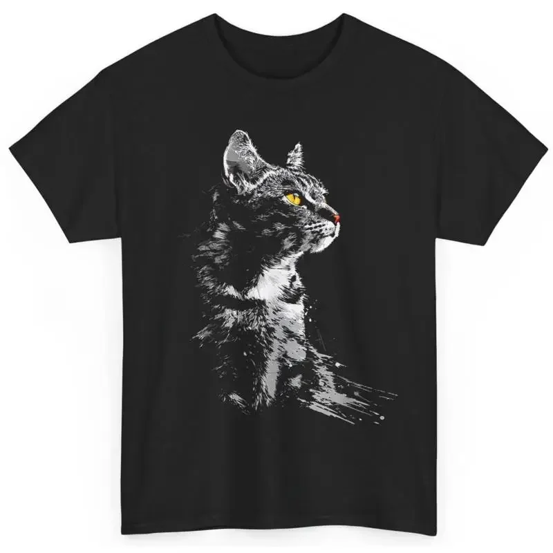 Cat Drawing Portrait Animal Art Graphic Pattern Cat T Shirt