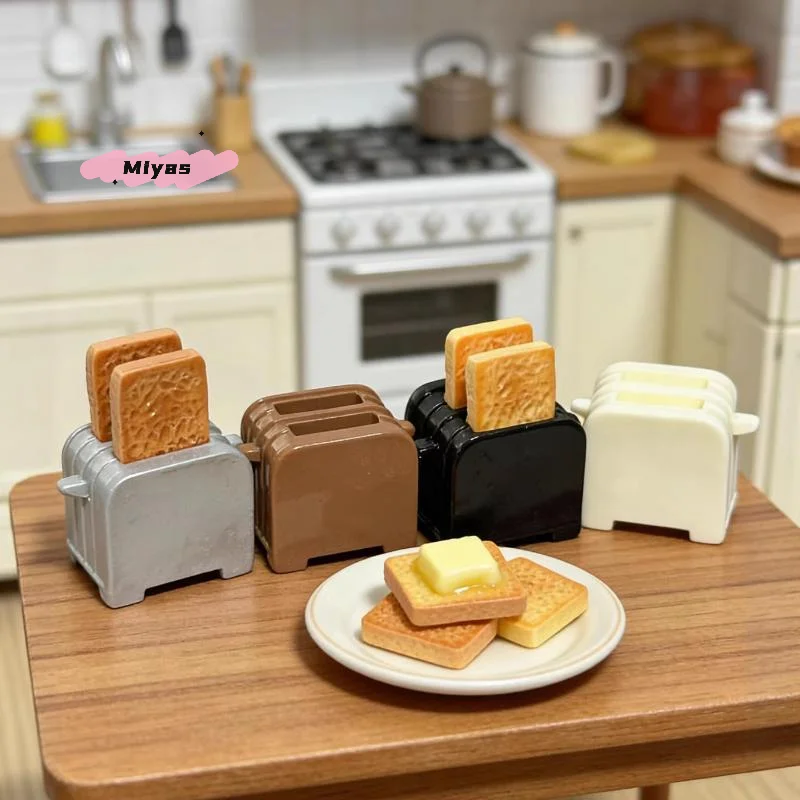 

1Set Mini Breakfast Bread Machine Set Creative Miniature Food Toy Kitchen Scene Model for Small Dollhouse Accessories