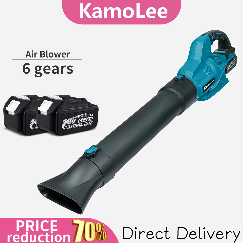 Kamolee 4500 Вт Аккумуляторная воздуходувка Снегоочиститель Пылесборник Листьев Подметальная машина Садовые инструменты