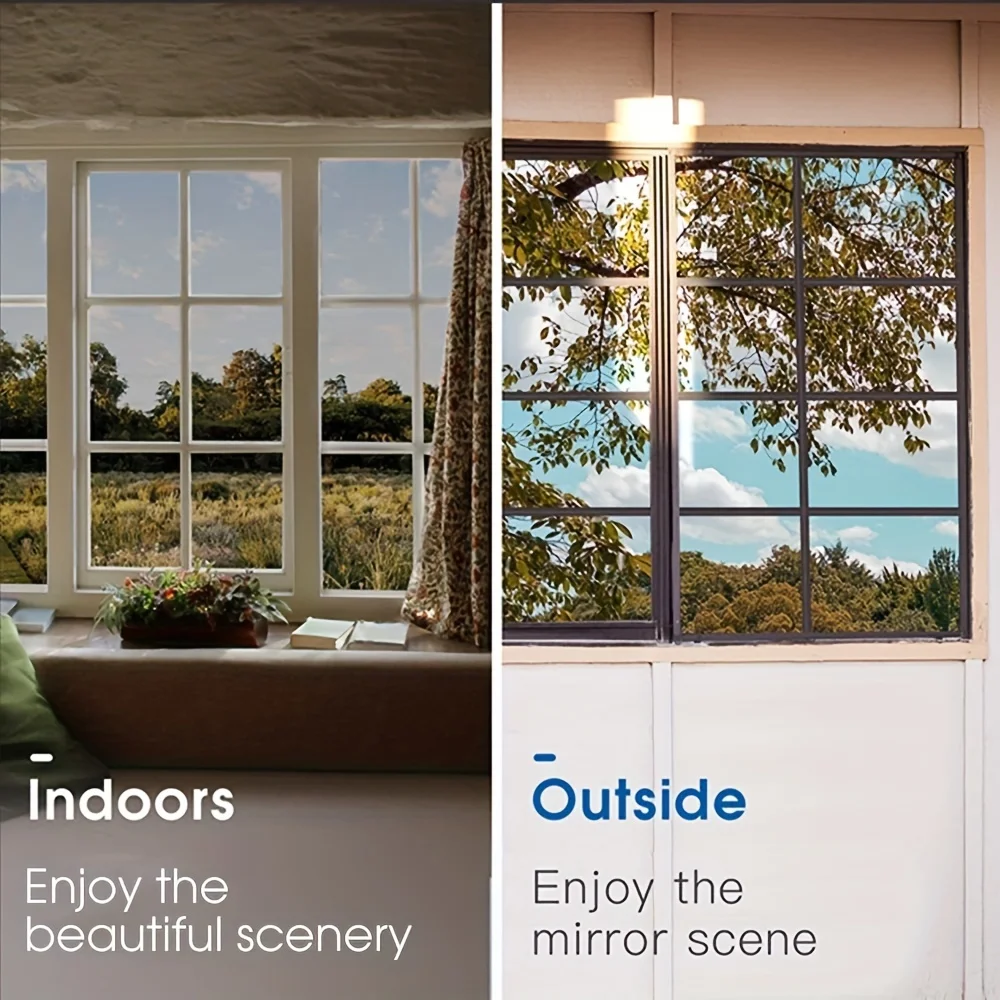 One Way Mirror Privacy Window Film UV Protection Heat Control Static Cling Removable for Home Office Glass