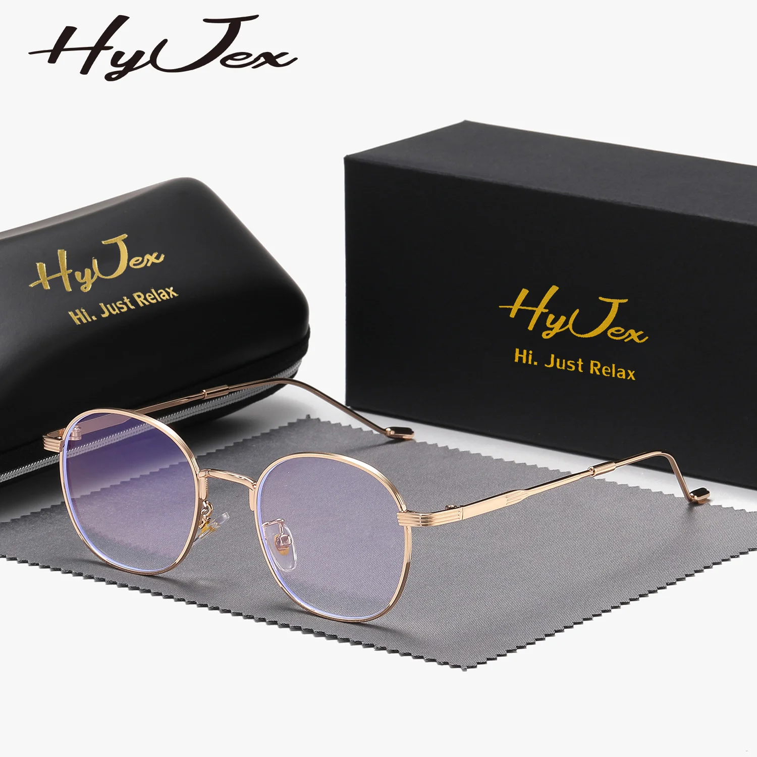 HyJex 1 Piece Unisex Lightweight Design Oval Frame Plano Glasses Enhance One's Temperament Full Frame Plano Glasses