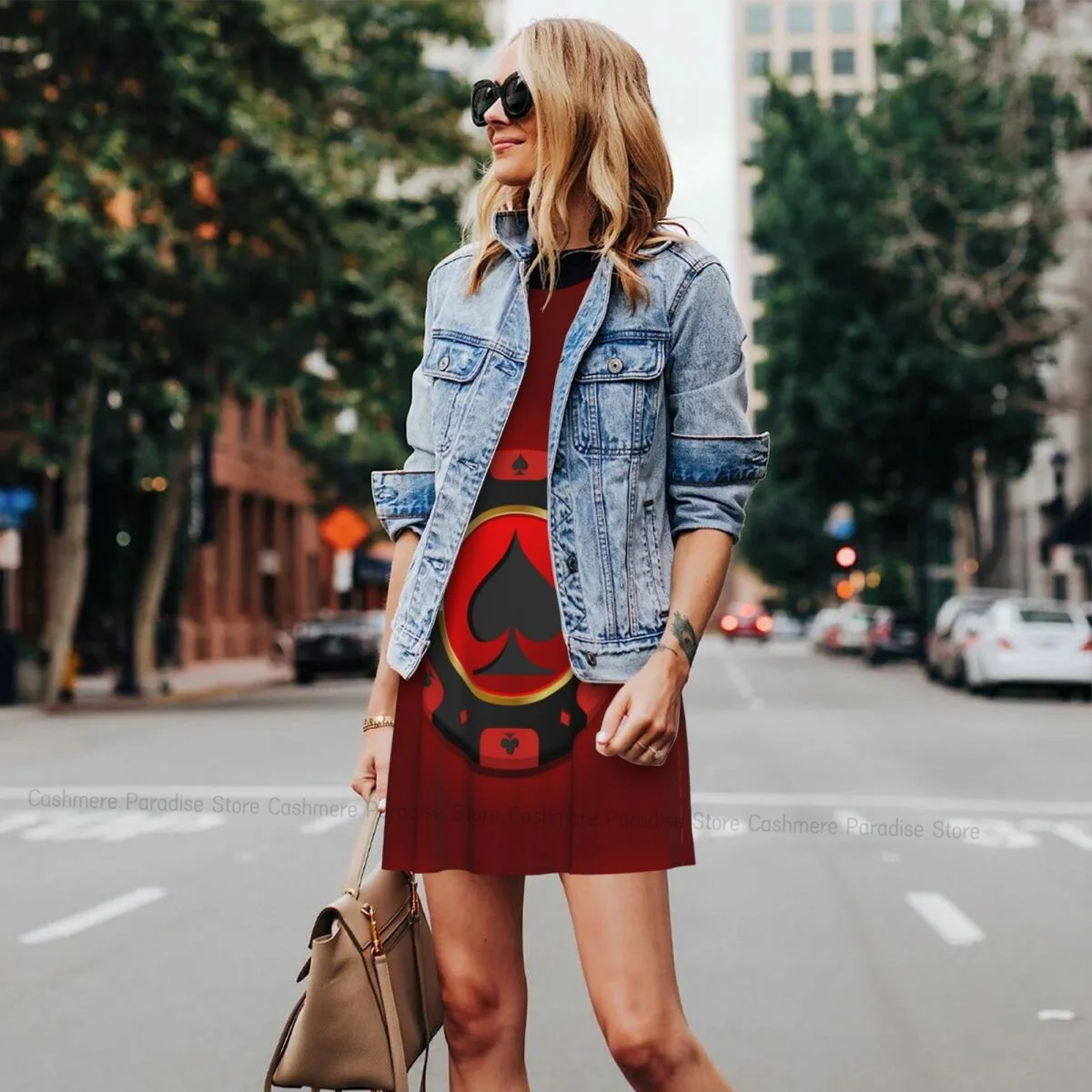 女性のためのサマードレス カジュアル ノースリーブ ドレス カジノチップ ゴールドタンク サンドレス ポケット付き