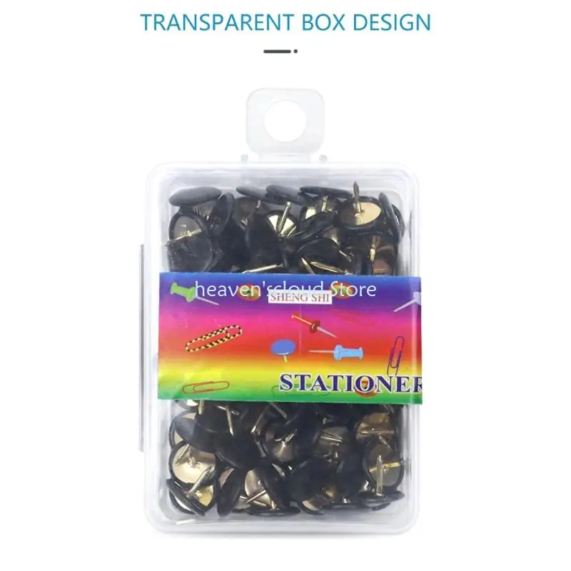 Y88B 200Pcs Round Metal Thumbtacks Nickel Plated Push Pin Map Pin Round Thumbtacks for Corkboard Bulletin Board