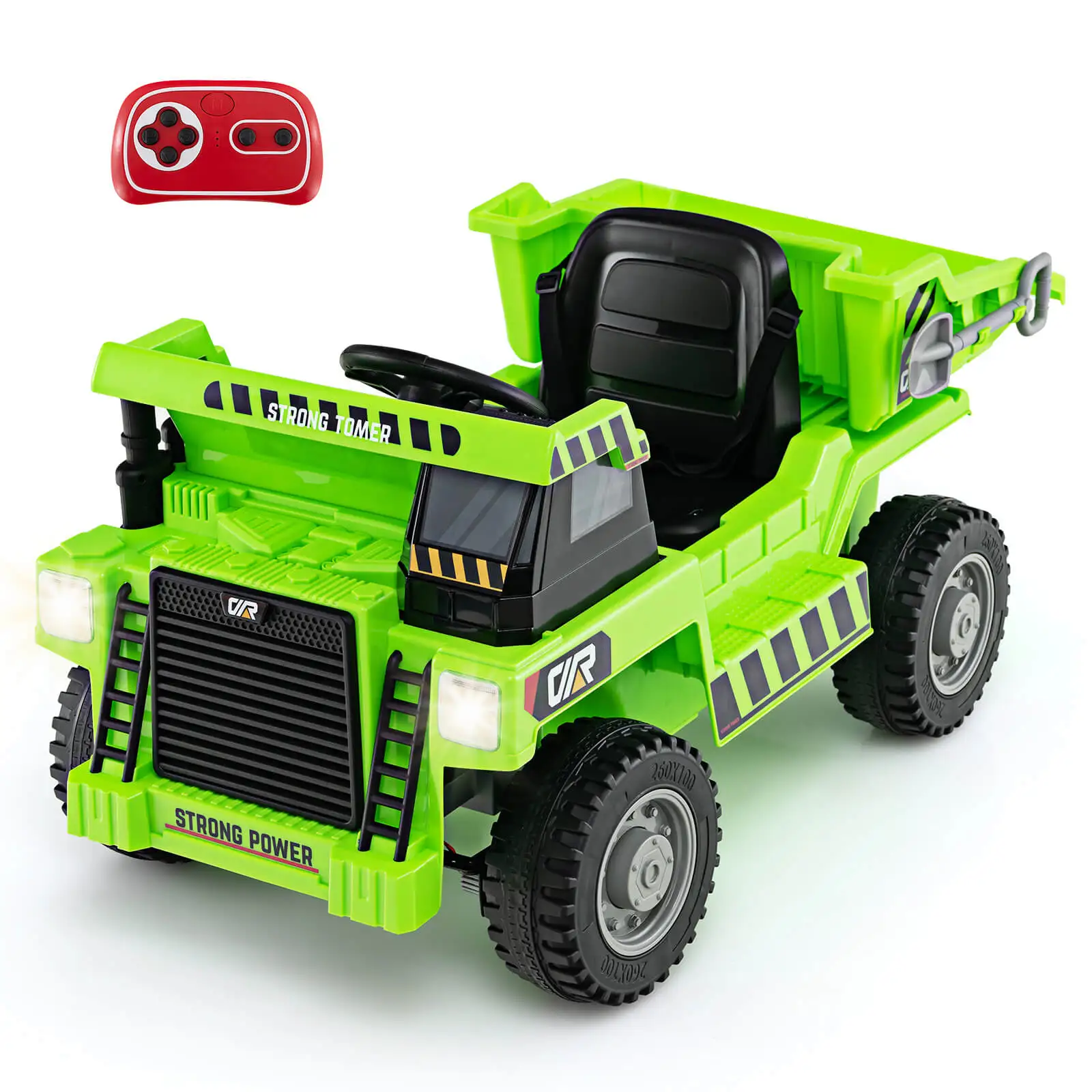 Kids Ride-On Dump Truck w/ Wireless Connection Music LED Lights Soft Start