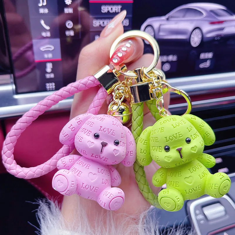 Resin Posture English Love Ornament Firewood Dog Men and Women Fashion Exquisite Doll Car Key Chain Bag Accessories