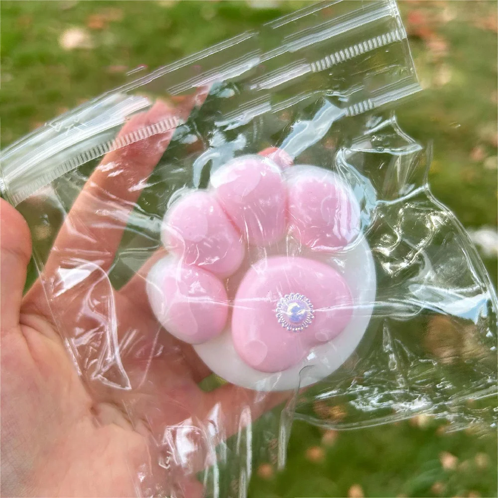 Cartoon Kawaii Plush Cat Paw Pink Bear Paw Fidgeting Pinching Fingertip Fidgety Toys Kids Toys Gifts Cute Girl Squishy Gifts