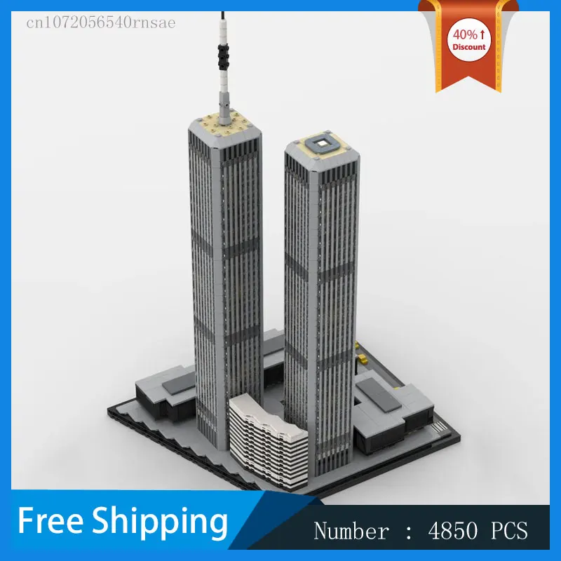 MOC Building Blocks World Trade Center City Architecture Model DIY Bricks Urban Landscape Christmas Gift Birthday Present Toy