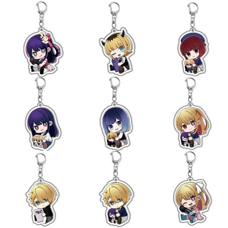 New Anime Oshi No Ko Keychain Ai Hoshino Q Version Bag Pendant Cosplay Accessories Ruby Hoshino Kana Arima Acrylic Key Chain