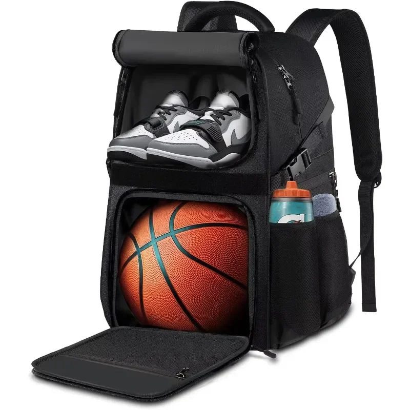 Basketball bag backpack with ball rack shoe bag built-in portable wear-resistant simple