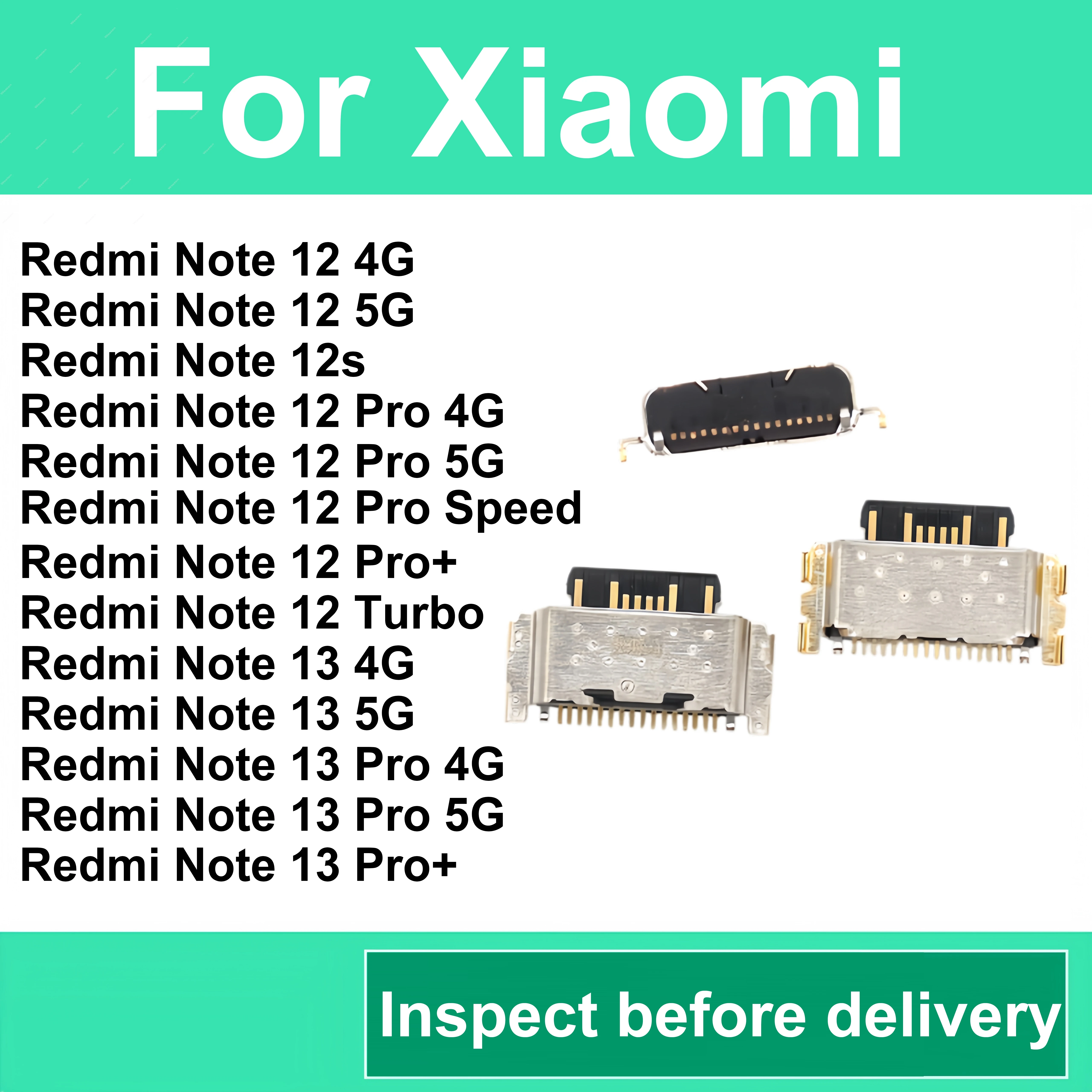 USB Port Dock For Xiaomi Redmi Note 12 12S 13 Pro+ Plus Turbo Single Tail Plug Connector Strong Consistent Charging Professional