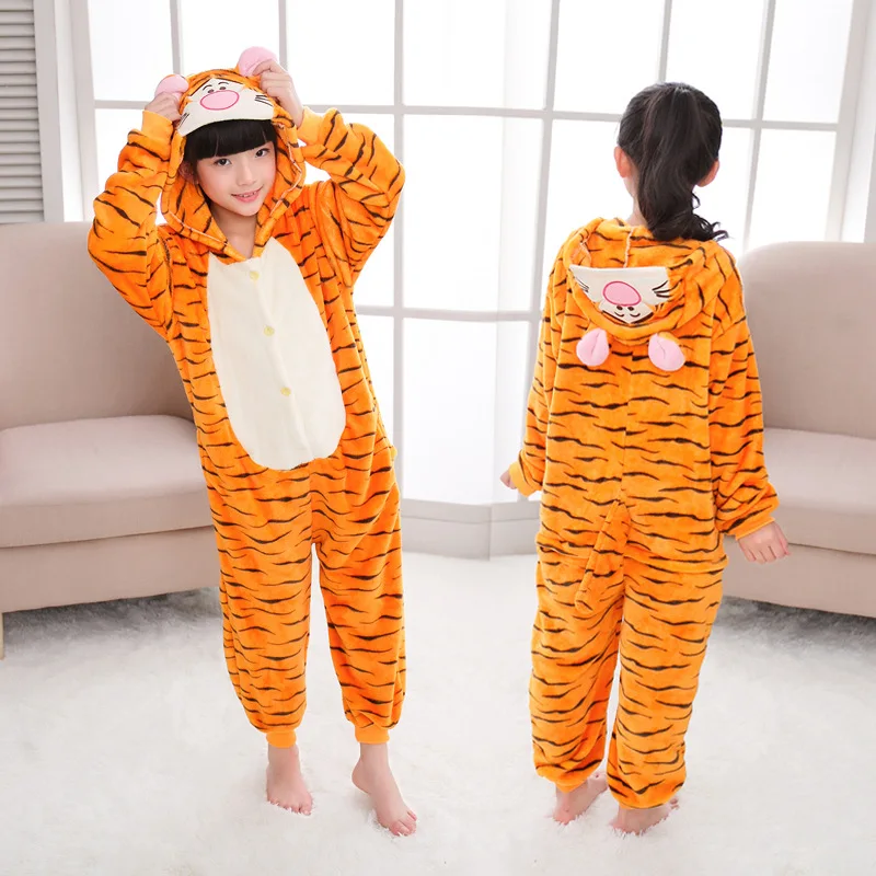 Kigurumi Cartoon Pajamas Sets Kids Children Animal Onesies Jumpsuit Girls Boys Anime Cosplay Costumes For Christmas Halloween