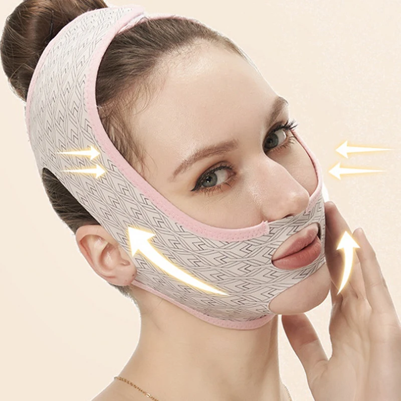 Bandage amincissant pour le visage en V, ceinture de relaxation, amincissante, pour lifting, double ruisseau, massage amincissant