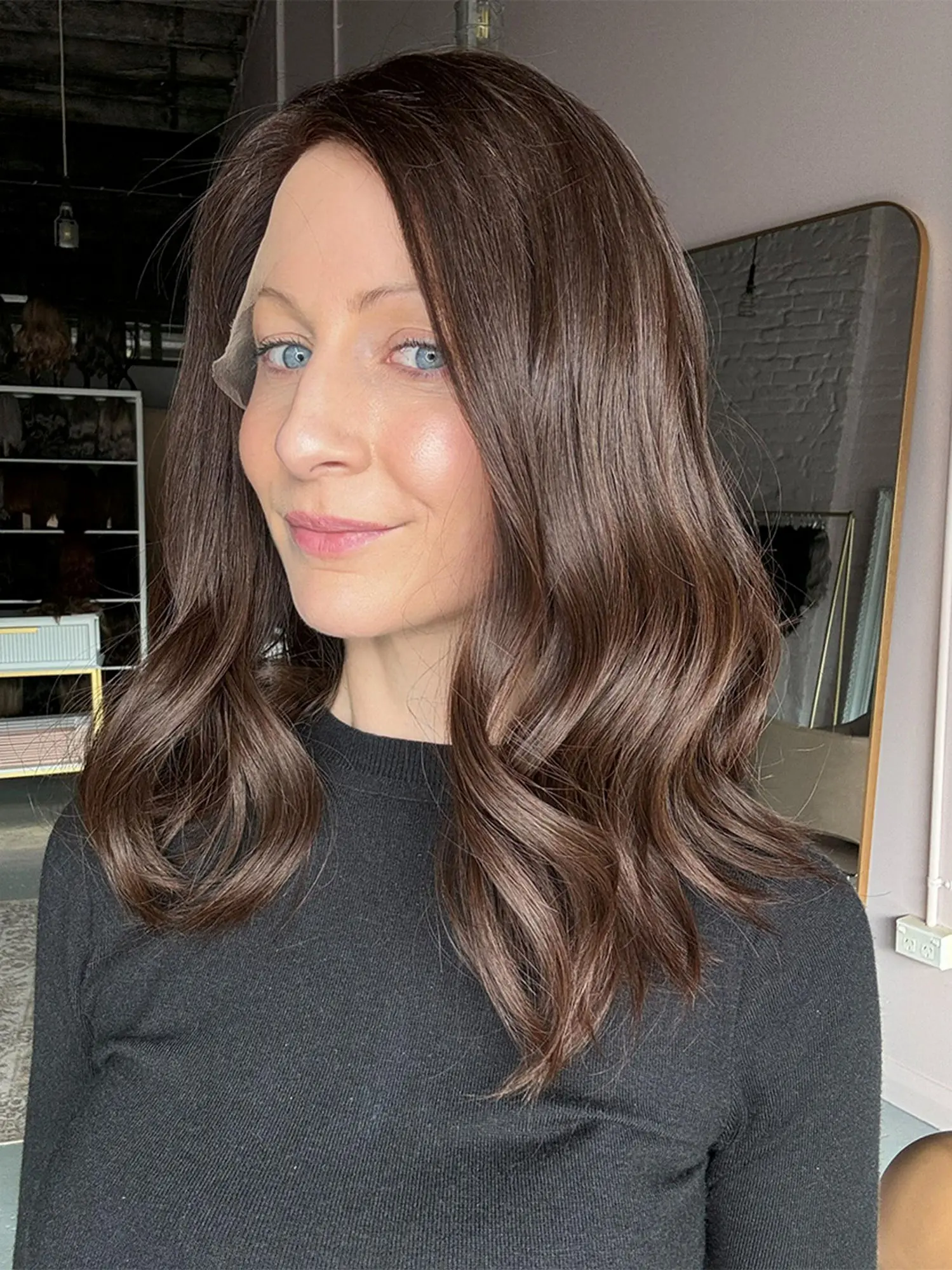 14 Inches Ombre Chocolate Brown Glueless Wigs Synthetic Hair Shoulder Bob Body Wave Full Wigs  For Women Daily Party Cosplay Wig