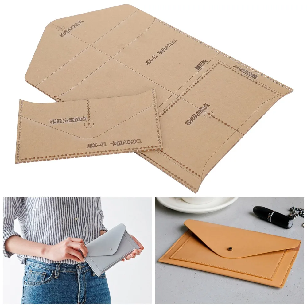 

2pcs Clear Acrylic DIY Template Acrylic Craft Tool Passport Bag Template Stencil Pattern Template Set Envelope Bag Template