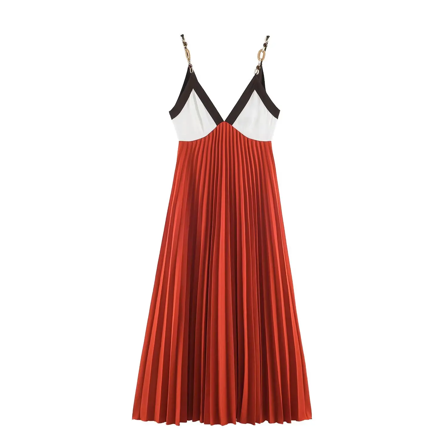 KLKXMYT Elegantes Damen-Perlenkleid Langes Plissiertes Ärmelloses Rückenfreies Sexy Midikleid Weibliches Abendkleid für Partys – Detail 3