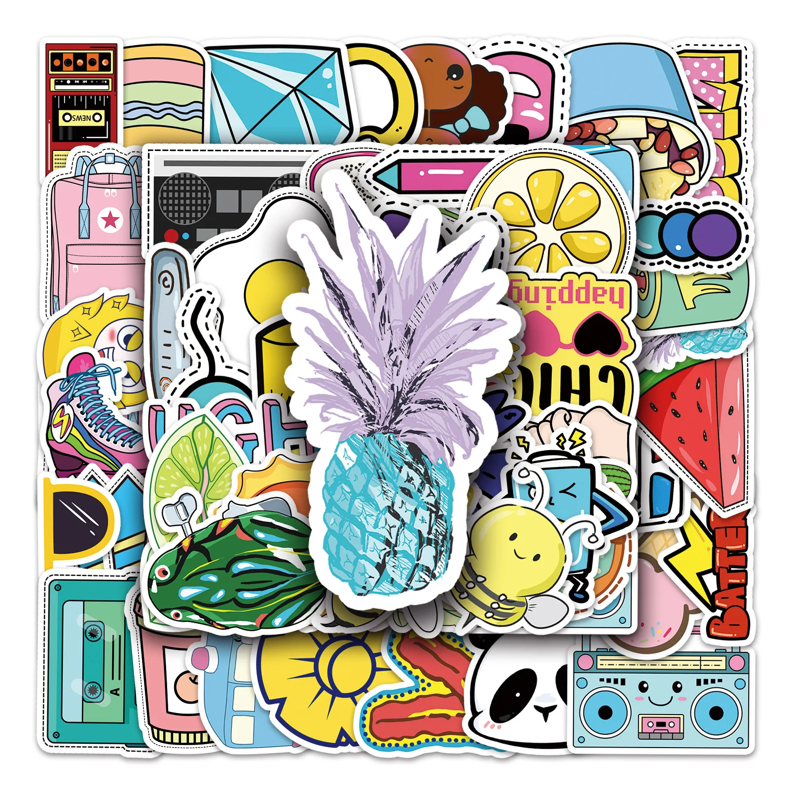 

10/50PCS VSCO Style Cartoon Doodle Fruit Animal Items DIY Decorative Suitcase Bicycle Computer Waterproof Sticker Kids Toy