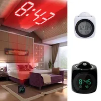 Home Projection Alarm Clock Big Display Time, Date and Temperature Projector Digital Color Backlight Home Clock Timer