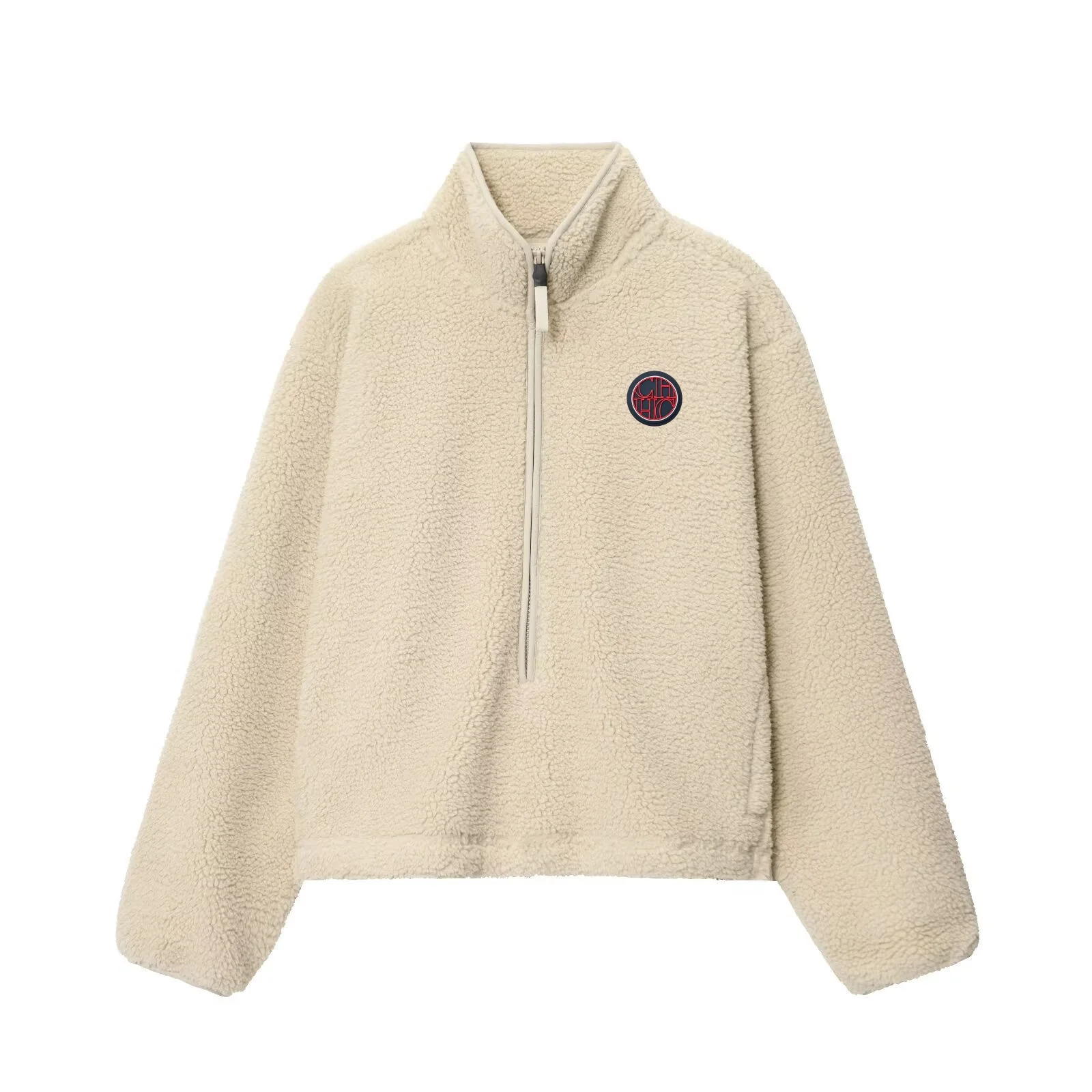 CH Women’s Fleece Pullover Jacket Women Zip-up Stand Collar Warm Loose Casual Sweatshirt Coat Winter Streetwear Outerwear