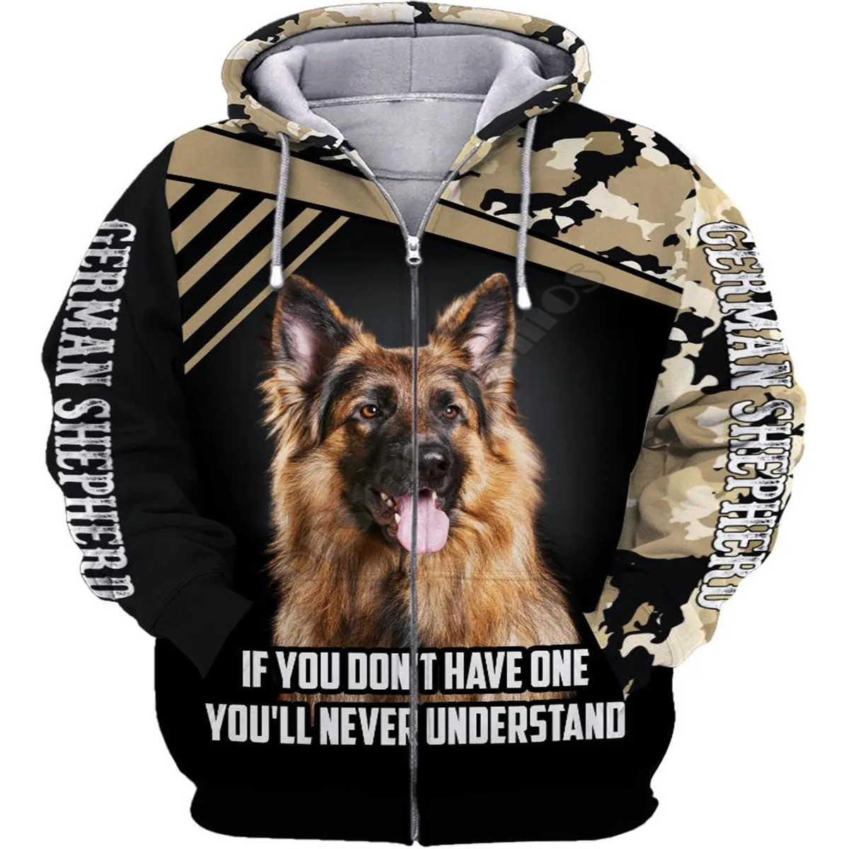 -e mag dont Bír Valaki Beteg Soha Bevesz vmibe Német Juhászbojtár hoodies 3D nyomtatás Cipzár hoodies/sweatshirts Nők számára férfiak Kellékek 06