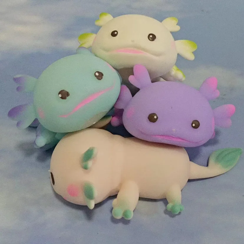 Giocattoli da spremere Axolotl Palla da spremere Simpatico pesce Rilassa Antistress Squishy Sollievo dallo stress Aumento lento per bambini adulti Giocattoli elasticizzati