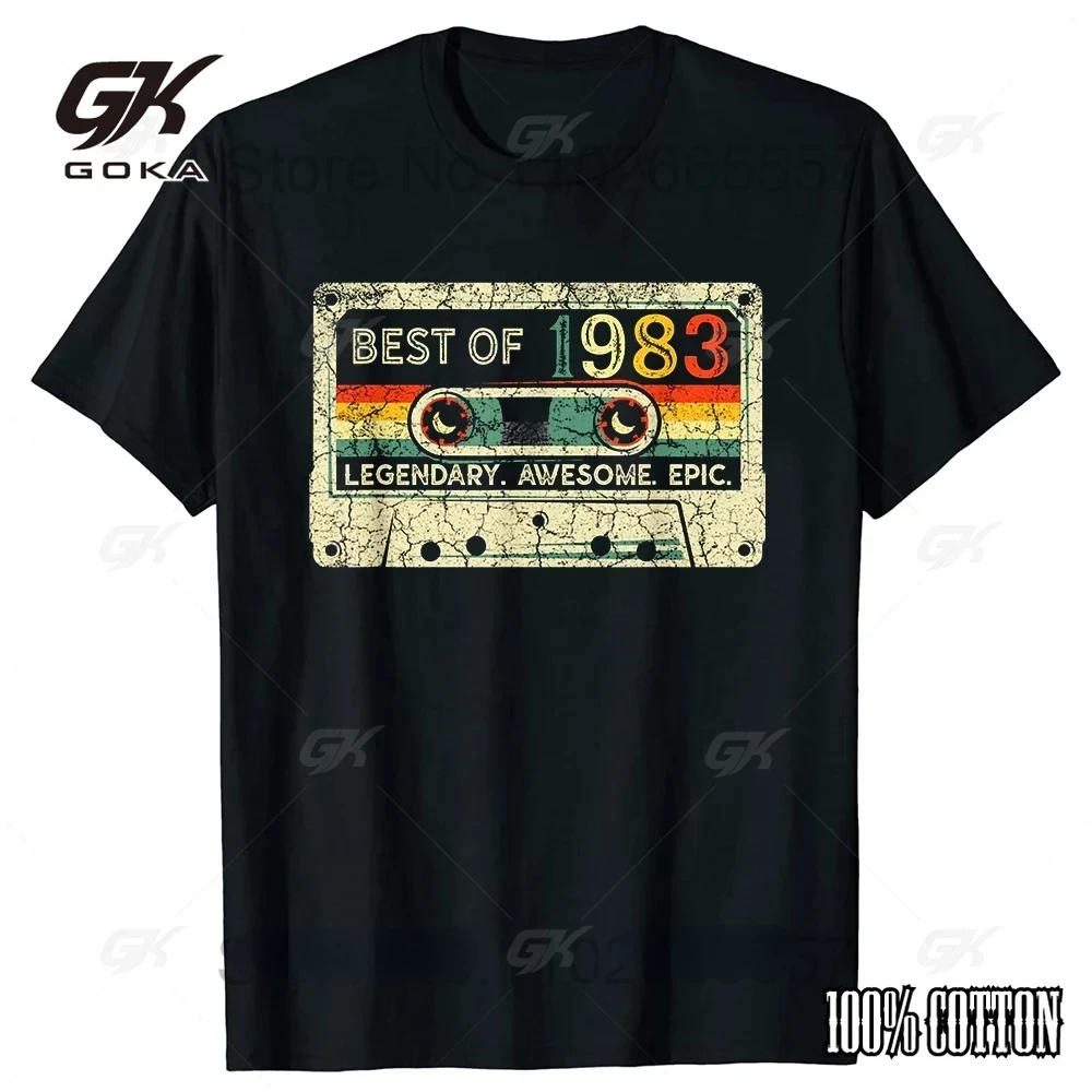 41 Years Old Made in 1983 Classic Original Vintage T Shirt for Men Father Days Gift Idea Classic Accessories Nostalgia Tees