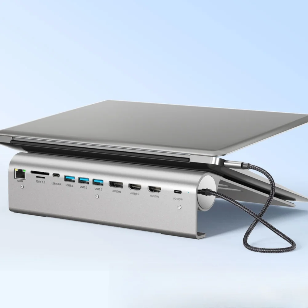 11 In 1 Vertical Laptop Stand For Docking Station USB 3.0 PD100W Triple Display For USB-C Stand Support For Laptop Accessories