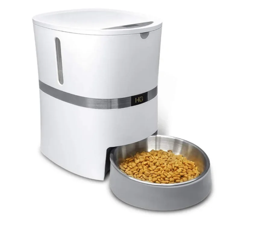 Amazon Hot Sale Pet Feeder Food Dispenser for with Two-Way Splitter and Double Bowls Automatic Dog