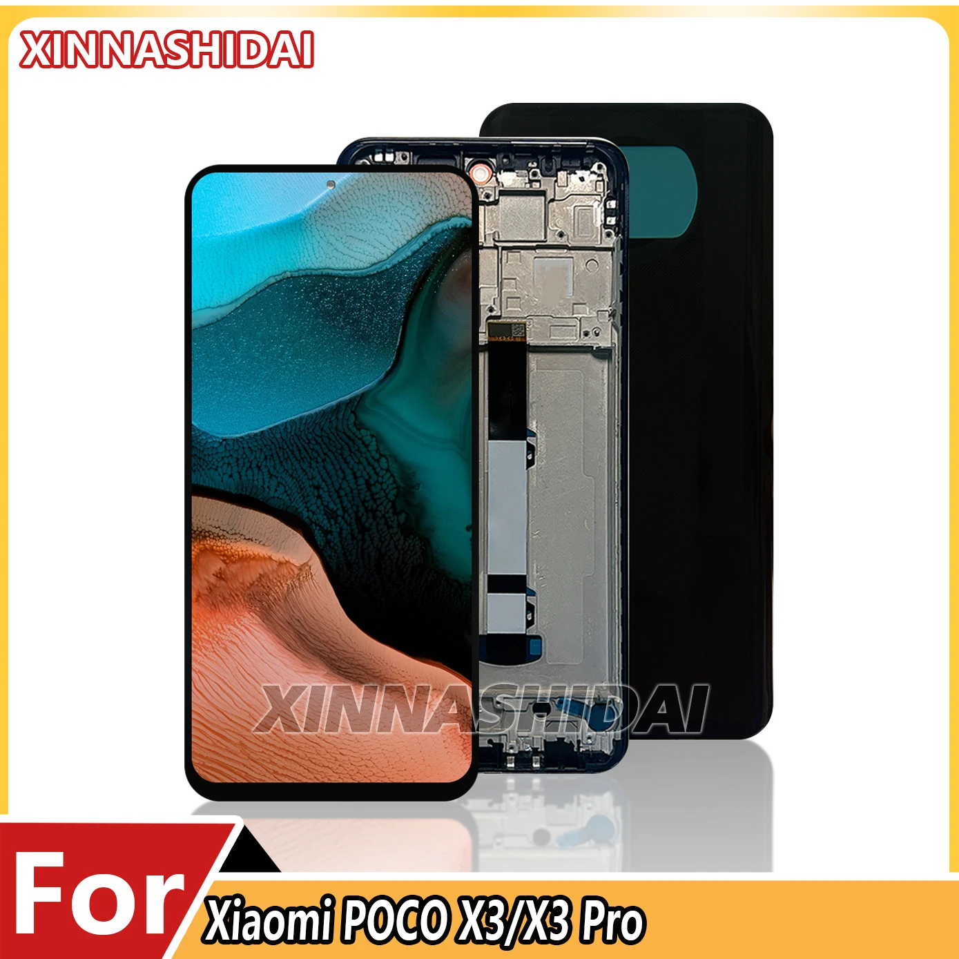 

AAA+ TFT 6.67" For XIAOMI POCO X3-X3 Pro LCD Display Touch Screen Frame Battery Cover Housing LCD M2007J20CG Screen Replacement
