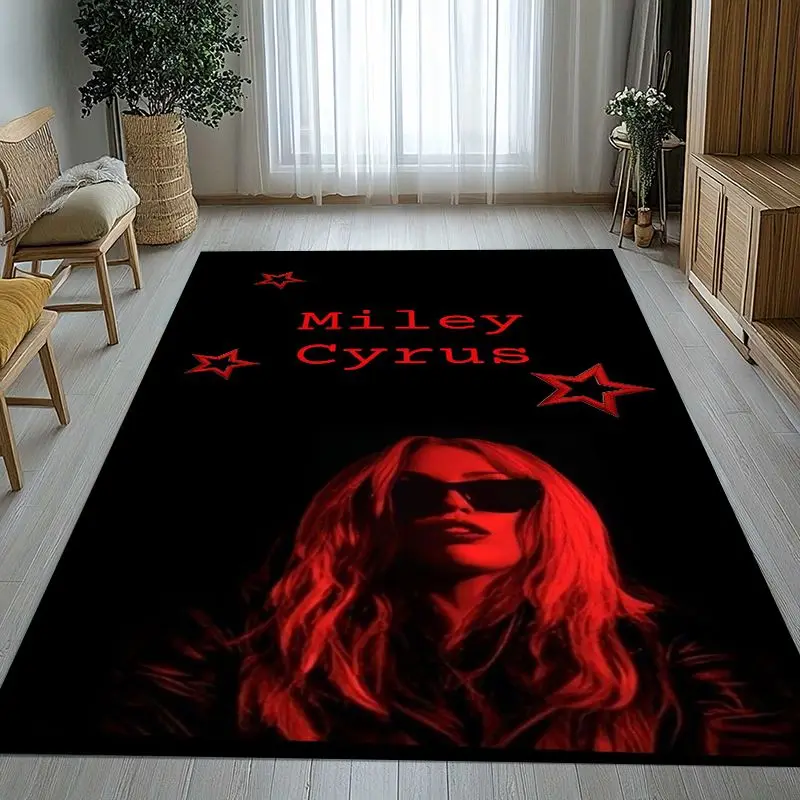 POP Star Miley Cyrus Wrecking Ball Flowers Soft Non-Slip Large Area Rug for Living Room,Bedroom Carpet Mat for Sofa,Home Decor