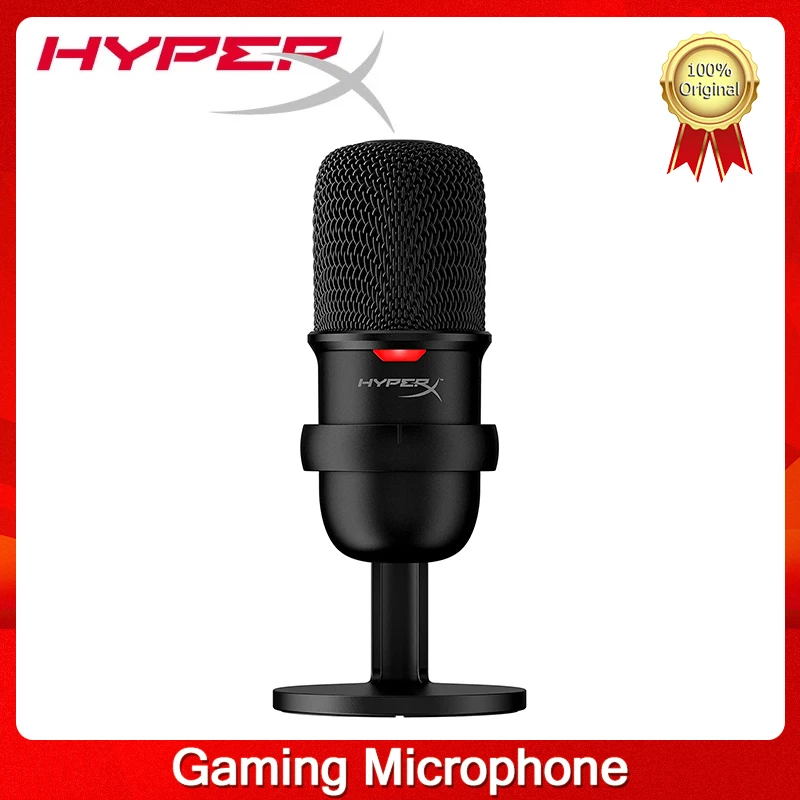 HyperX SoloCast USB Condenser Gaming Microphone Tap-to-Mute Sensor Cardioid Polar Pattern Great For Streaming Podcasts YouTube