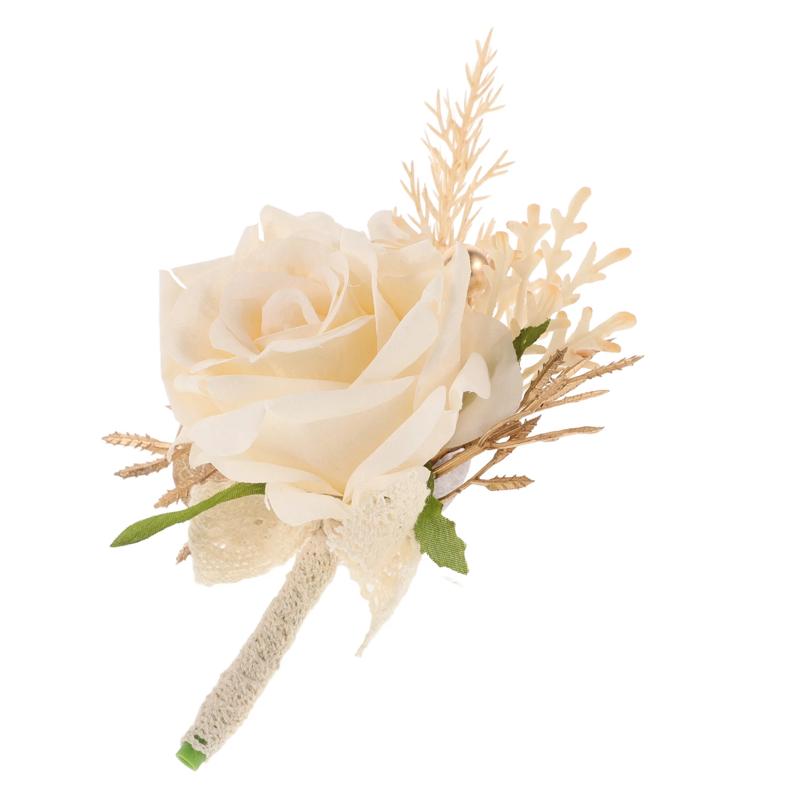 

Wedding Pocket Flower Groomsmen Silk Rose Wrist Adjustable Bracelet Lapel Pin Ceremony Decoration Rose Boutonniere Wedding