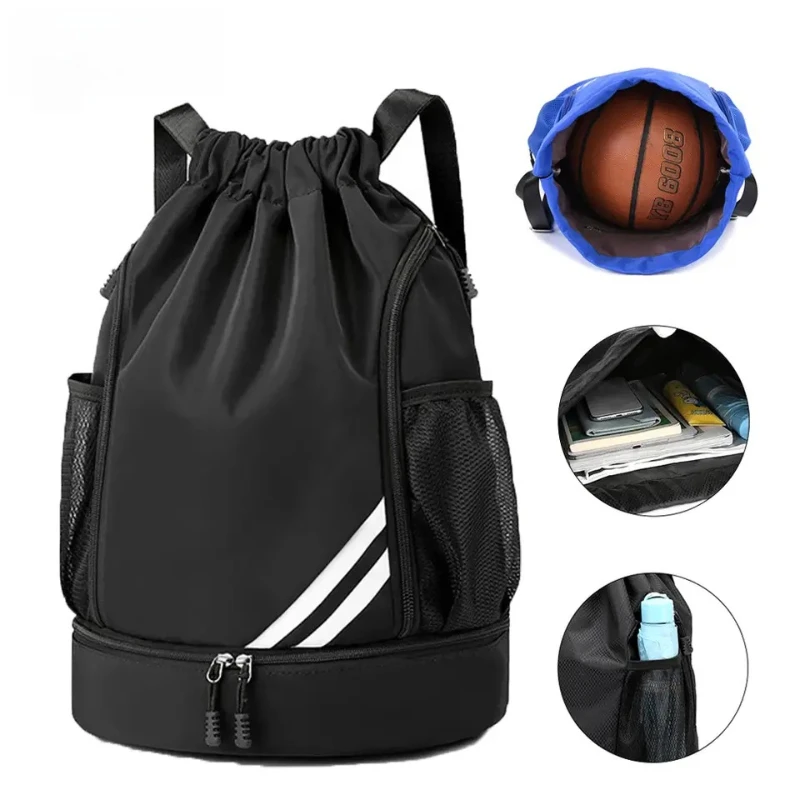

1×Sports Drawstring Backpack-String Swim Gym Bag with Shoes Compartment and Wet Proof Pocket for Women&Men for Soccer Basketball