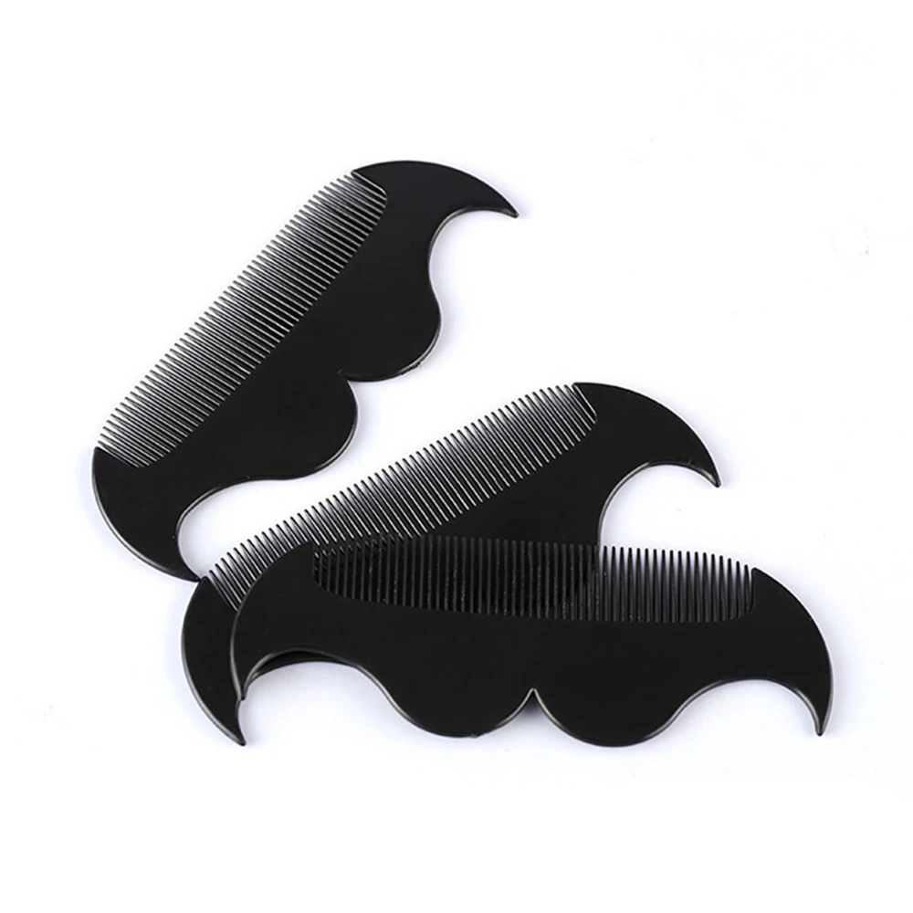 

1 шт., милая карманная расческа для бороды, портативная расческа для укладки бородки, профессиональная парикмахерская расческа для усов, черная