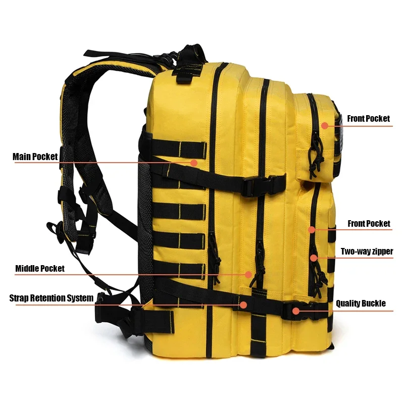 Mochila táctica MOLLE para exterior, entrenamiento y senderismo - imagen 3