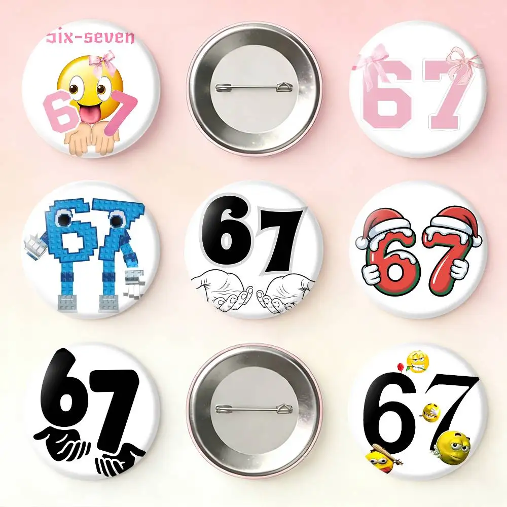 

Six Seven 67 Laser Badge Applicable For Backpack Clothes Hats Decor Creative Accessories