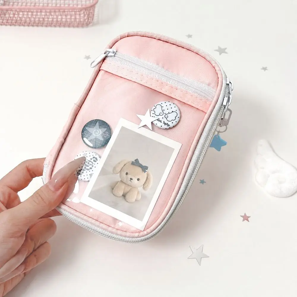 Minimalist Solid Color Pencil Case Ultra-thin Multi-compartment Pencil Pouch Large Capacity Stationery Organizer Students